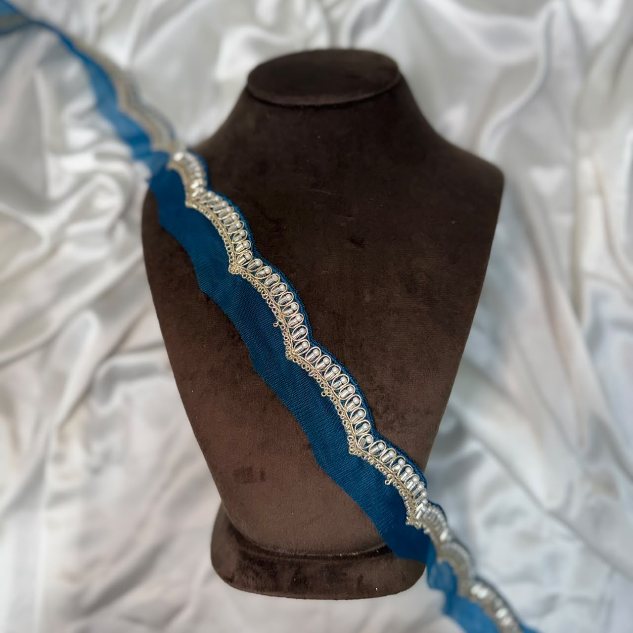 Designer Embroidered Lace with Pearl Work