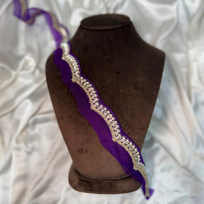 Designer Embroidered Lace with Pearl Work