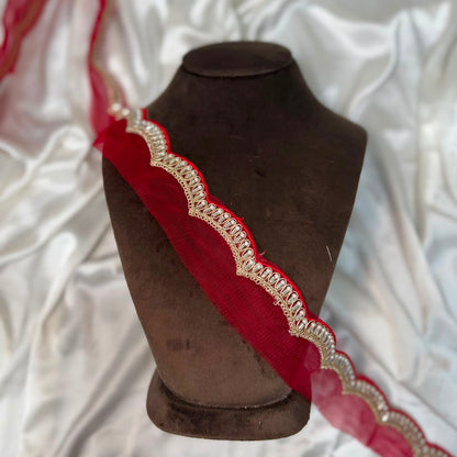 Designer Embroidered Lace with Pearl Work