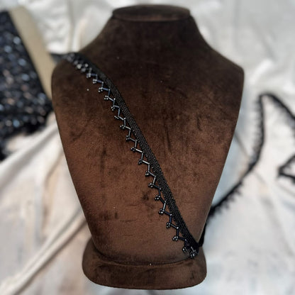 Black Beaded Handwork Lace Border