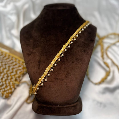 Intricate Pearl Bead Lace Trim