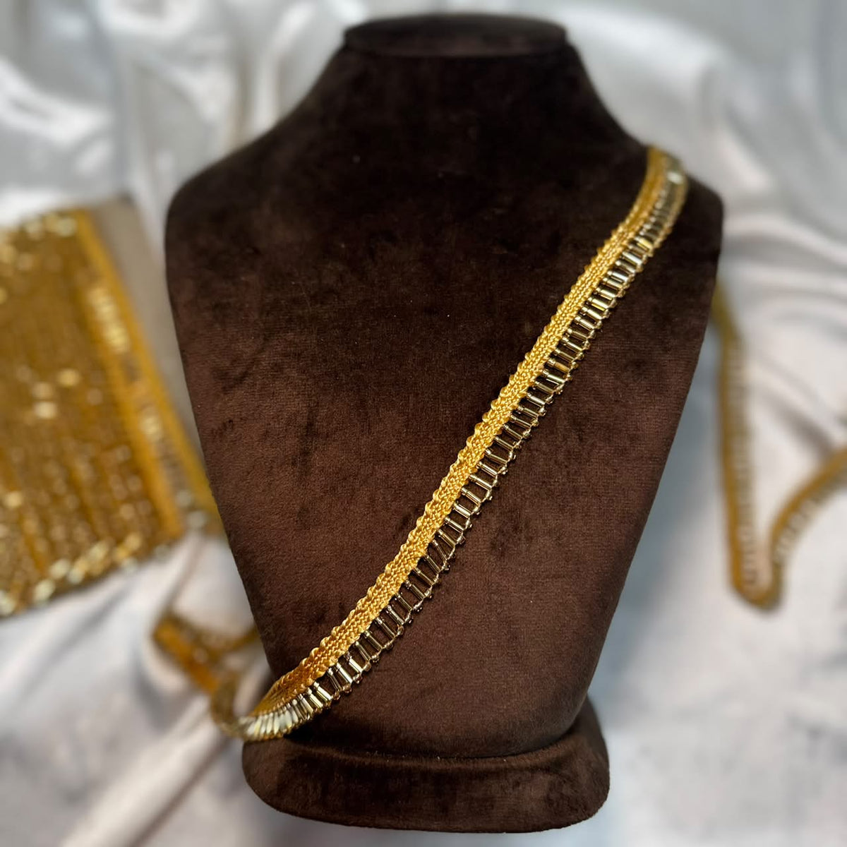 Golden Metallic Handwork Lace Border