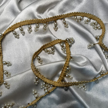 Fancy Metallic Pearl Edge Lace