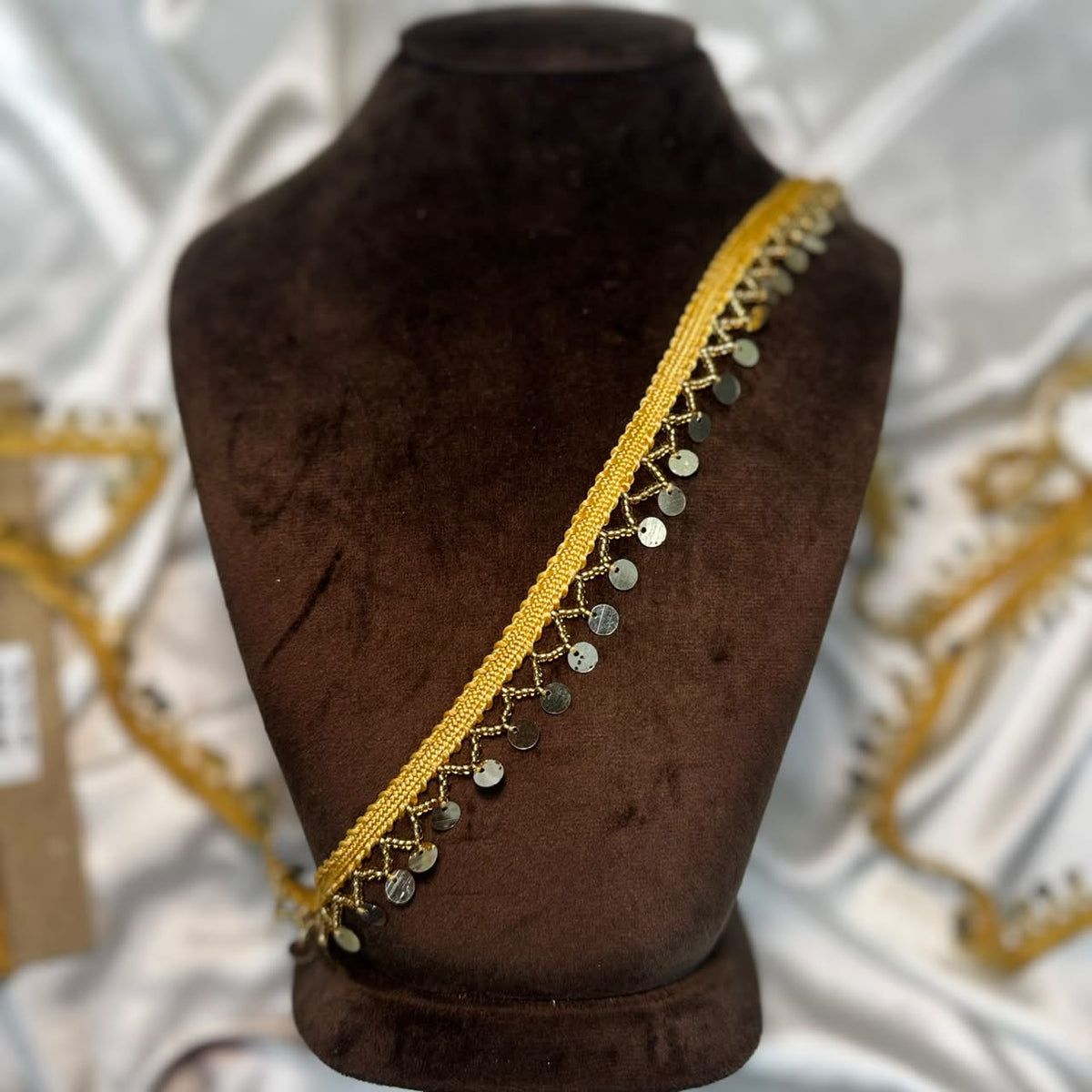 Decorative Ethnic Metallic Pearl Drop Lace