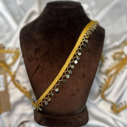 Decorative Ethnic Metallic Pearl Drop Lace