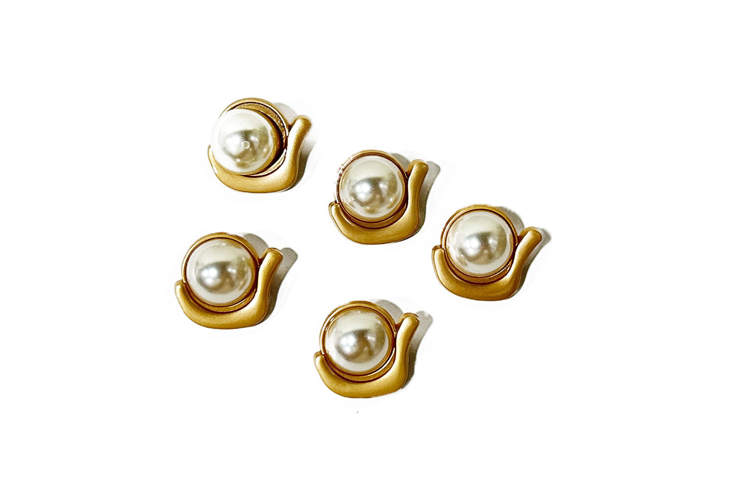 Designers Brooches with Center Pearl - with back pin