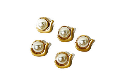 Designers Brooches with Center Pearl - with back pin