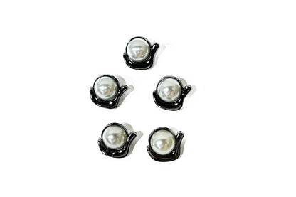 Designers Brooches with Center Pearl - with back pin