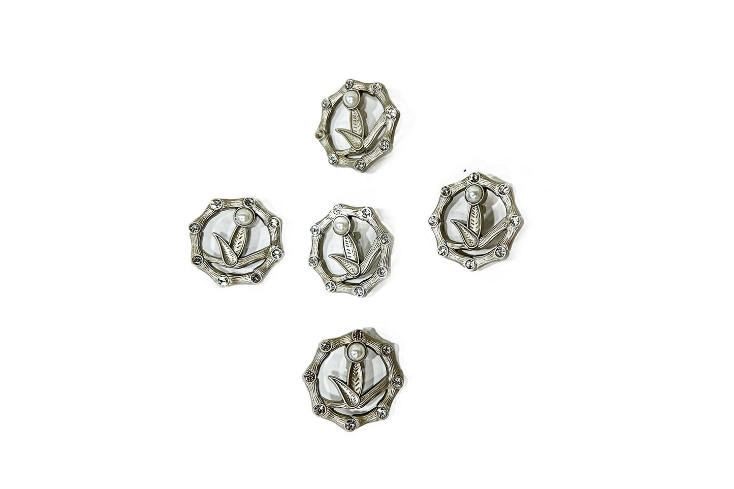 Designer Brooches with Center Pearl - with back pin
