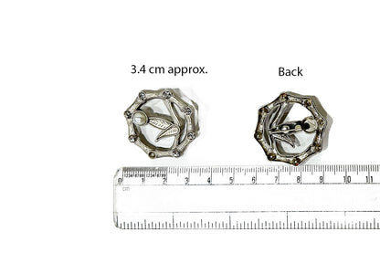 Designer Brooches with Center Pearl - with back pin