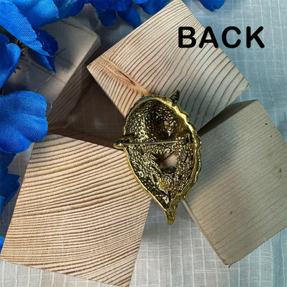 Designer Golden Color Wolf Design Brooch