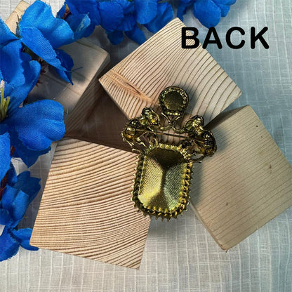 Premium Golden Elephant Stonework Brooch