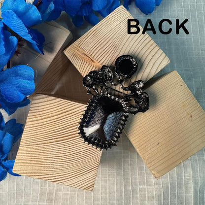 Premium Metallic Grey Elephant Stonework Brooch
