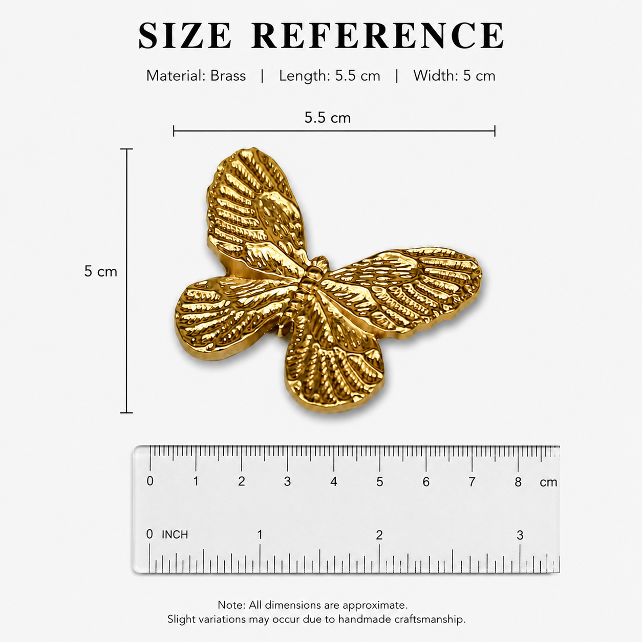 Classic Gold Butterfly Fashion Brooch