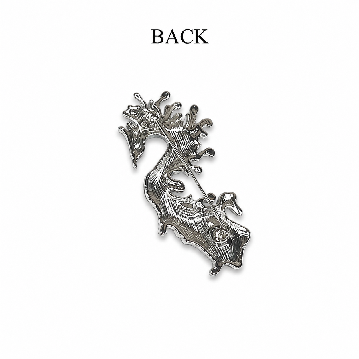Silver Abstract Phoenix Brooch
