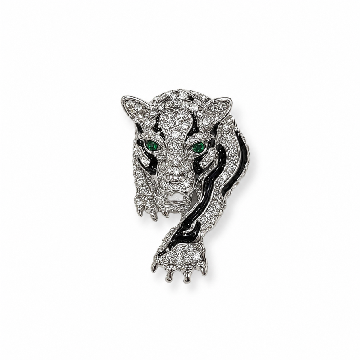 Luxury Crystal Tiger Head Brooch