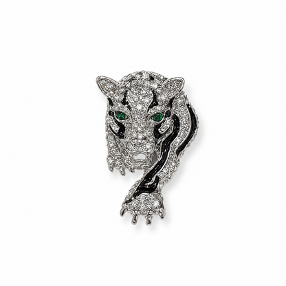 Luxury Crystal Tiger Head Brooch