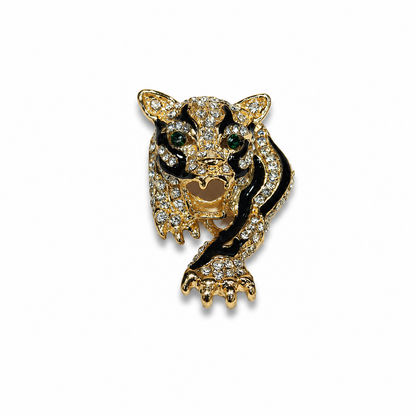 Luxury Crystal Tiger Head Brooch