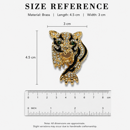Luxury Crystal Tiger Head Brooch