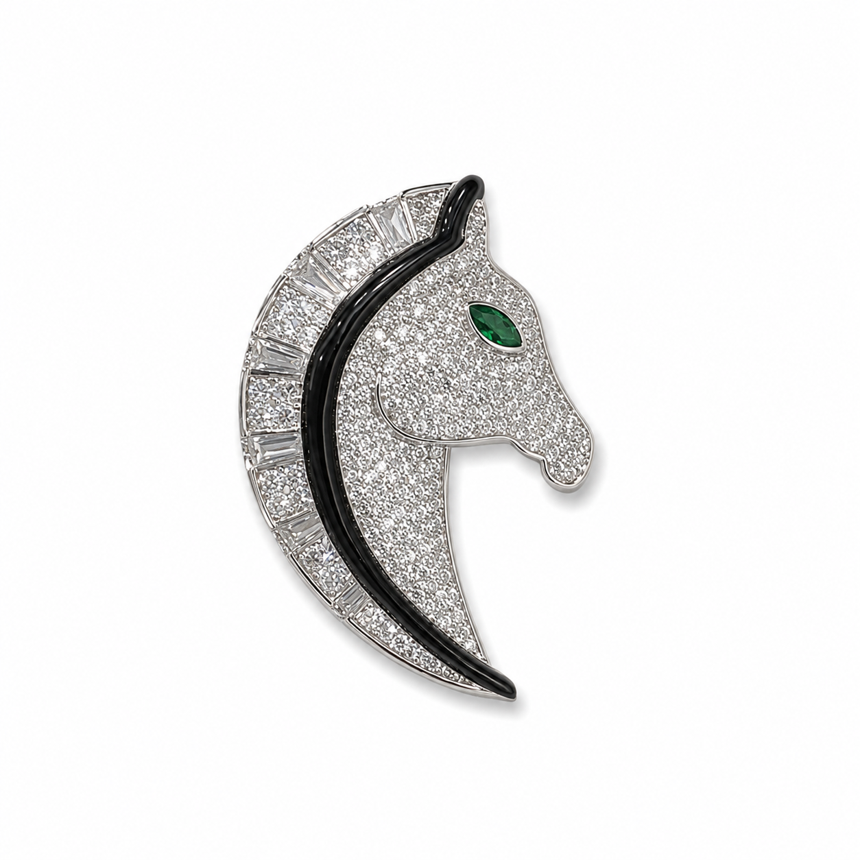 Crystal Stallion Head Brooch Pin (1 piece )