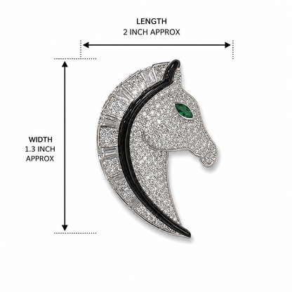 Crystal Stallion Head Brooch Pin (1 piece )