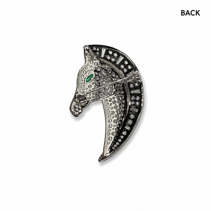 Crystal Stallion Head Brooch Pin (1 piece )