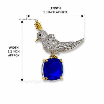 Royal Blue Gem Bird Brooch (1 Piece )