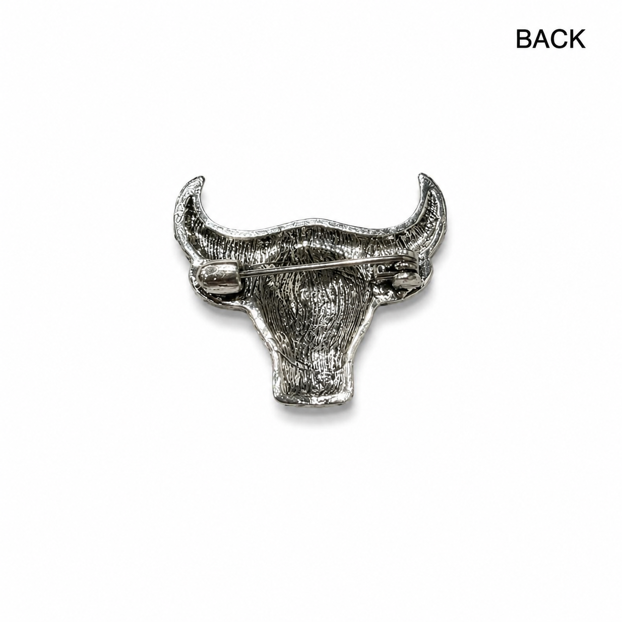 Premium metal bull head design with rhinestone detailing