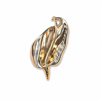 Abstract Calla Lily Gold Metal Brooch Pin