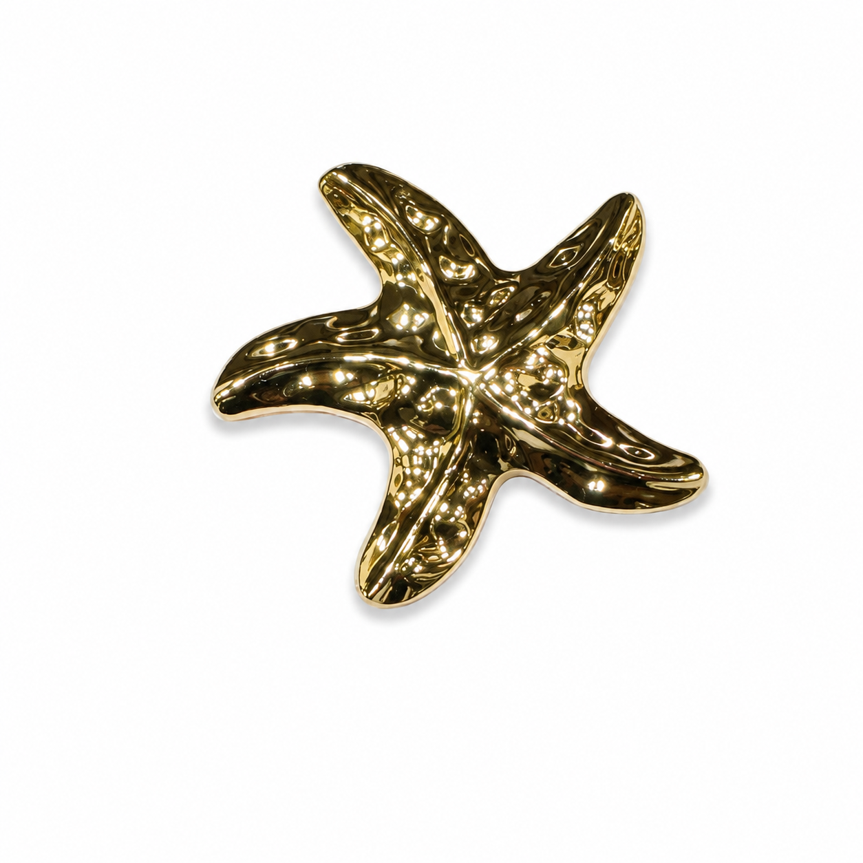 Gold Starfish Brooch Pin