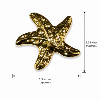 Gold Starfish Brooch Pin