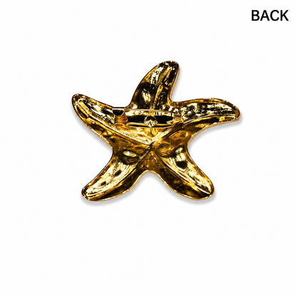 Gold Starfish Brooch Pin