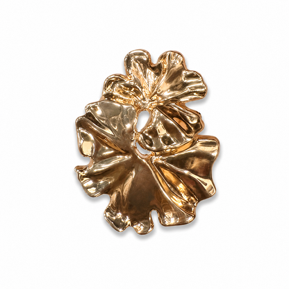 Rose Gold Abstract Floral Brooch Pin