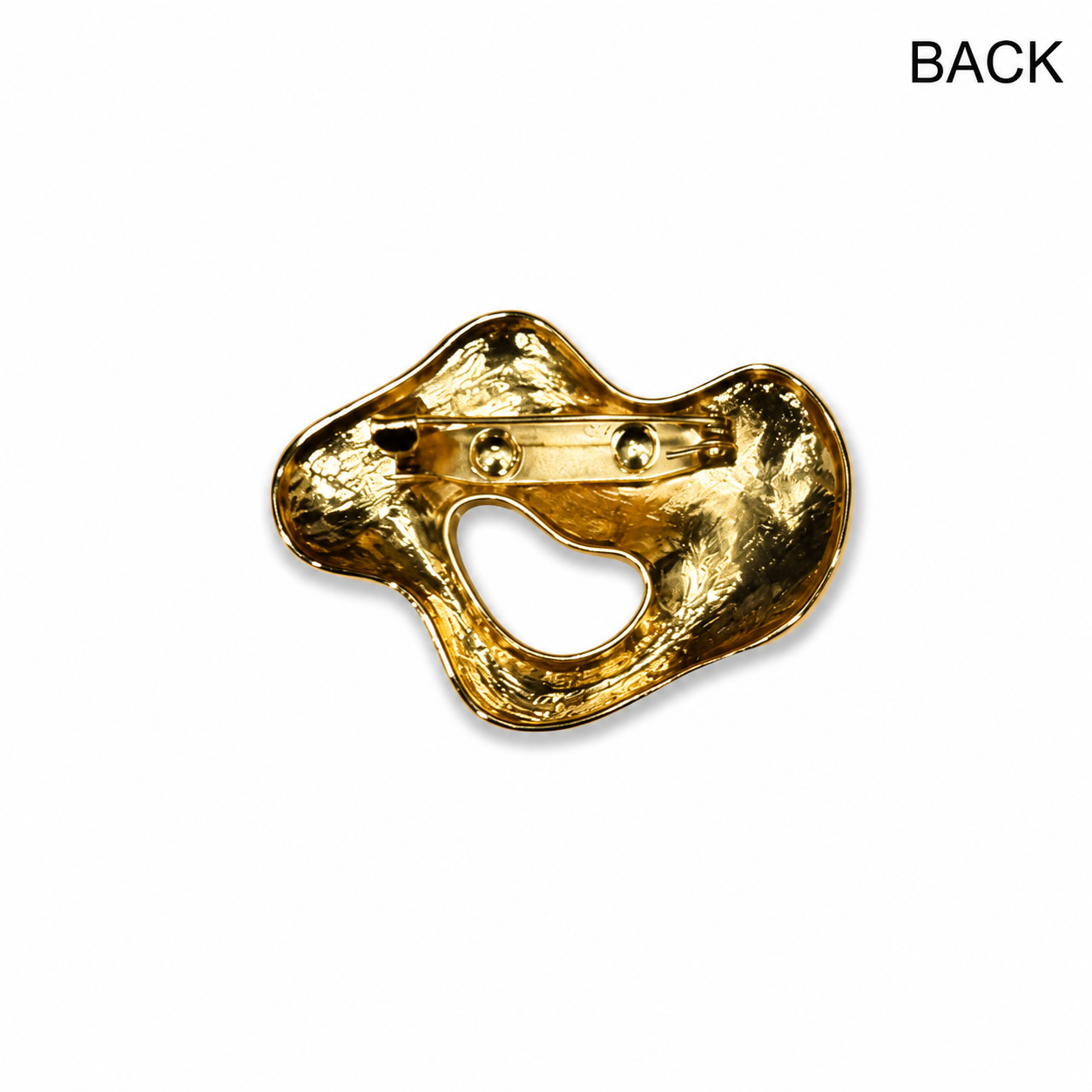 Abstract Gold Tone Hollow Statement Brooch Pin