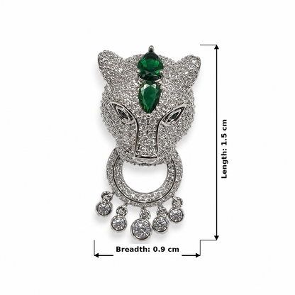 Elegant Panther Emerald Green Crystal Rhinestone Brooch (1 piece)