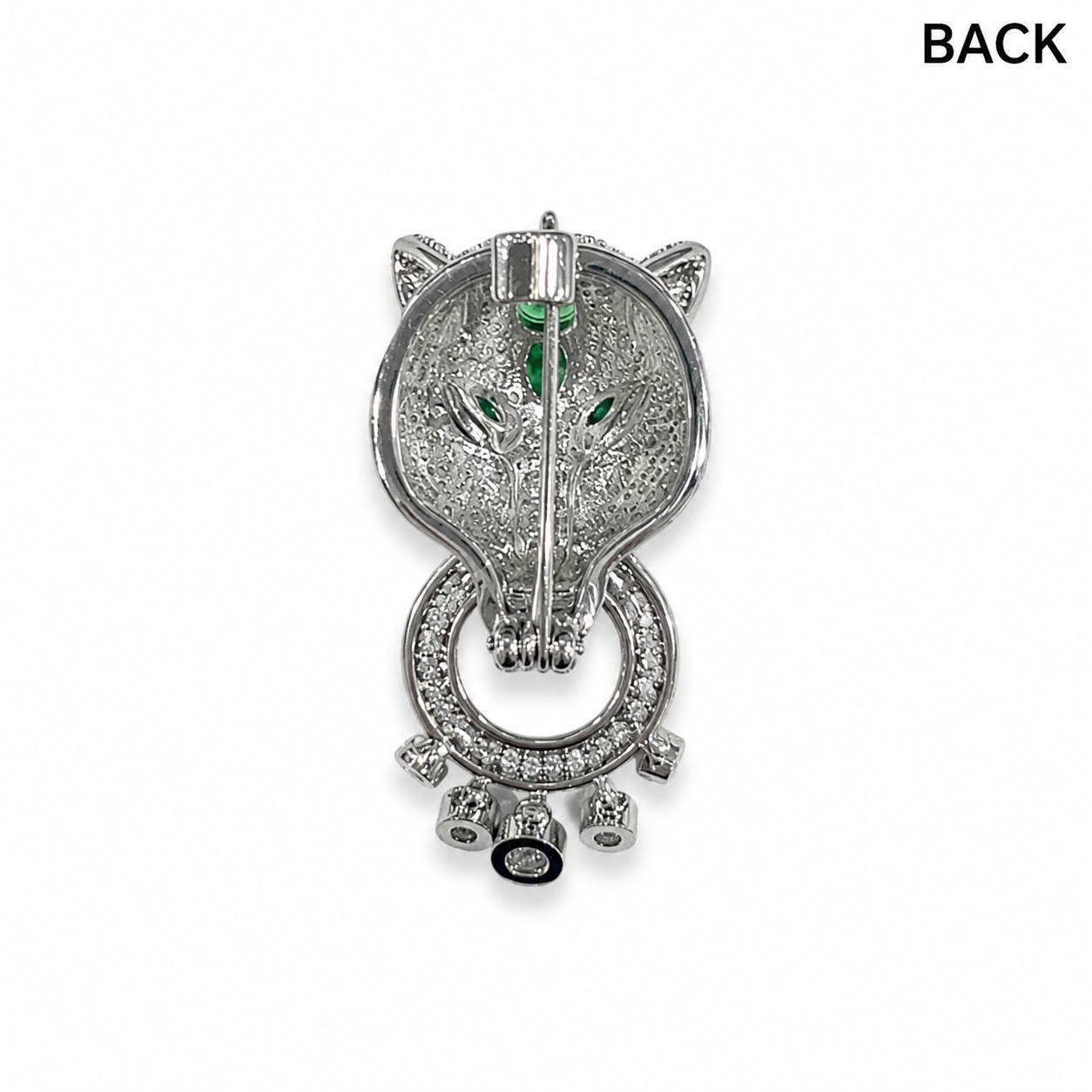 Elegant Panther Emerald Green Crystal Rhinestone Brooch (1 piece)