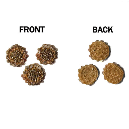 Pack of 10 Pcs Rose Gold Round Sequins work Butti Patches