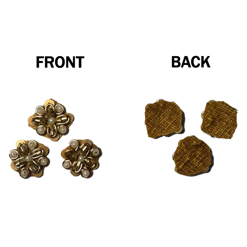 Golden Flower Shape Small Butti Patches 20 Pieces