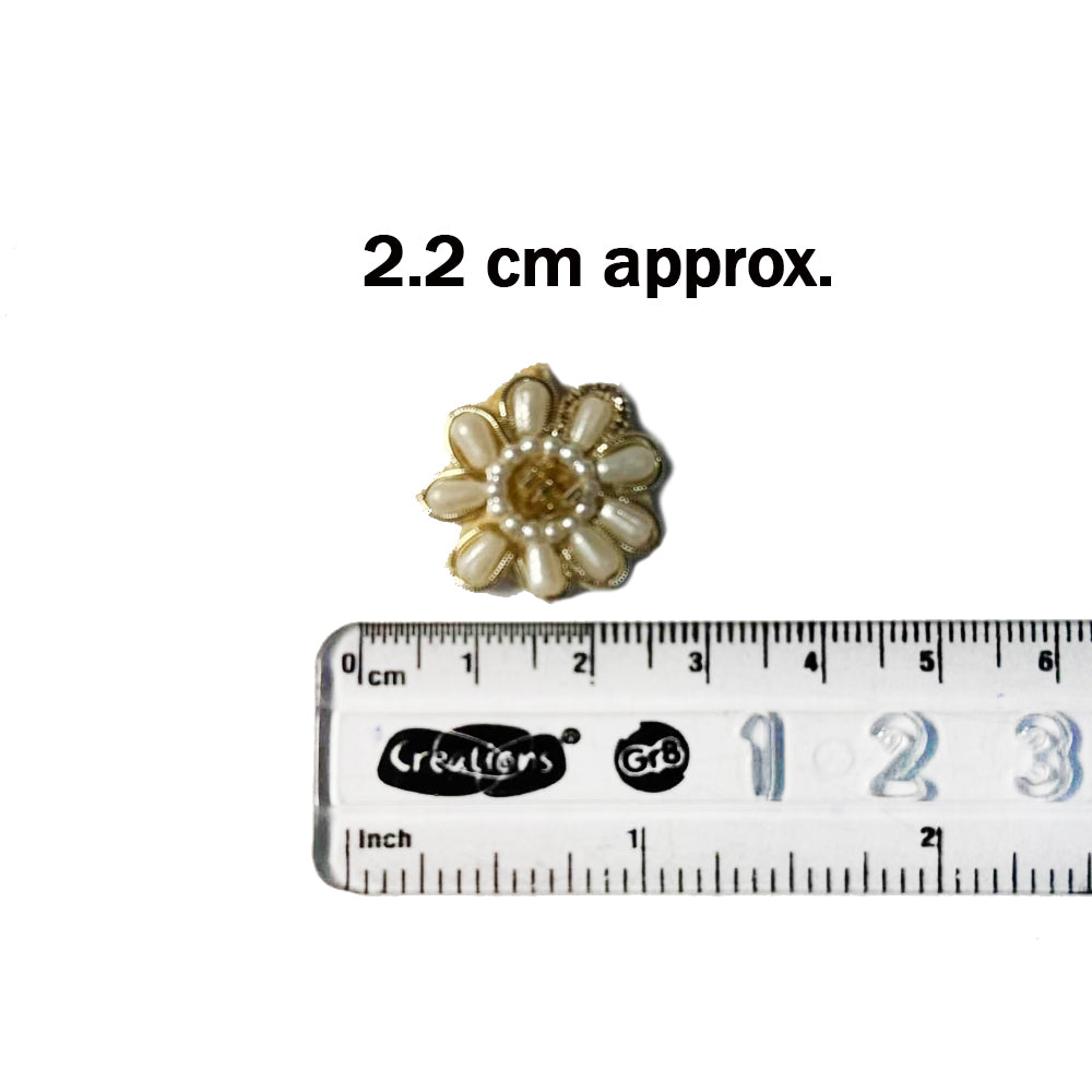 Moti and Pearl work Flower Butti Patch