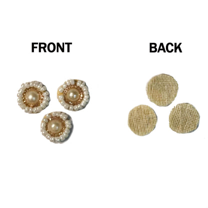 Round Pearl and Moti work Small Butti Patch 20 Pc