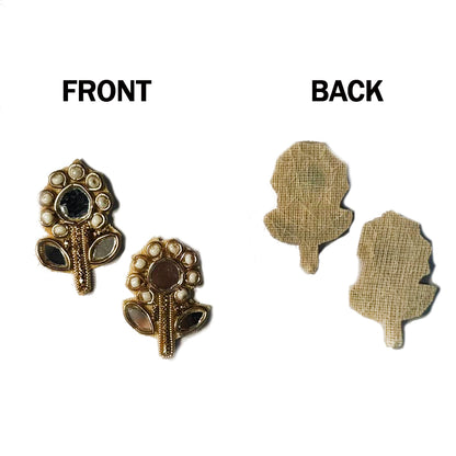 Mirror and Beads Flower Butti Patches 10 Pieces