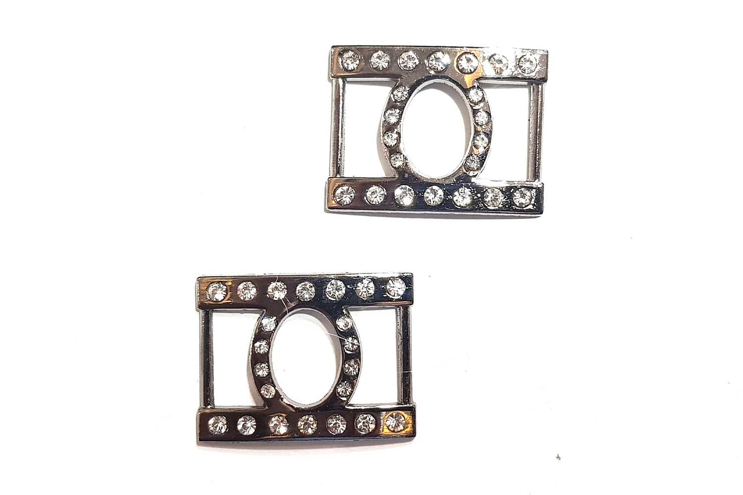 Rectangle Stonework Metal Buckle 2 Pcs