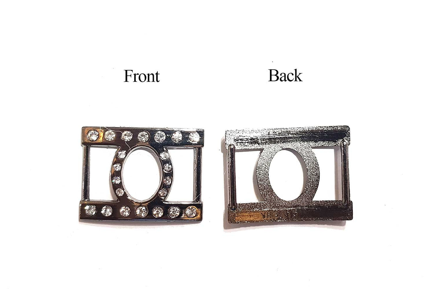 Rectangle Stonework Metal Buckle 2 Pcs