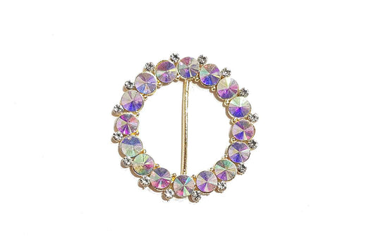 Round Stonework Fancy Metal Buckle