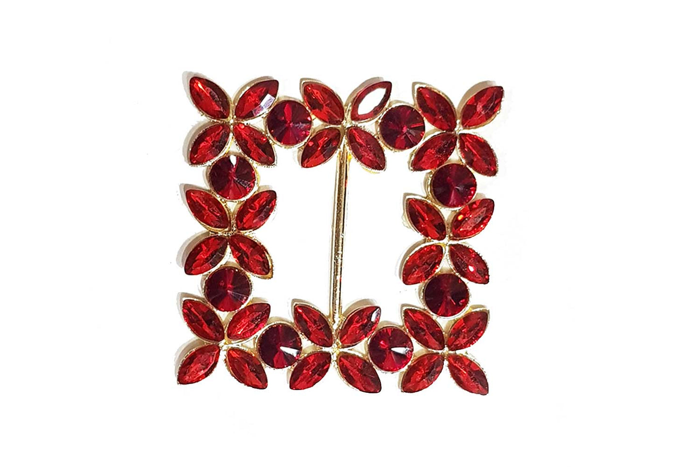 Square Shape Glass Stones work Fancy Metal Buckles
