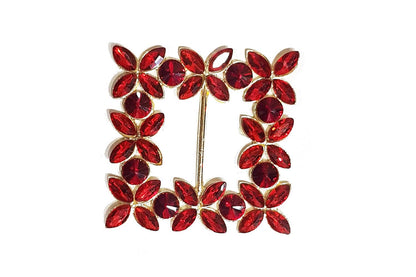 Square Shape Glass Stones work Fancy Metal Buckles