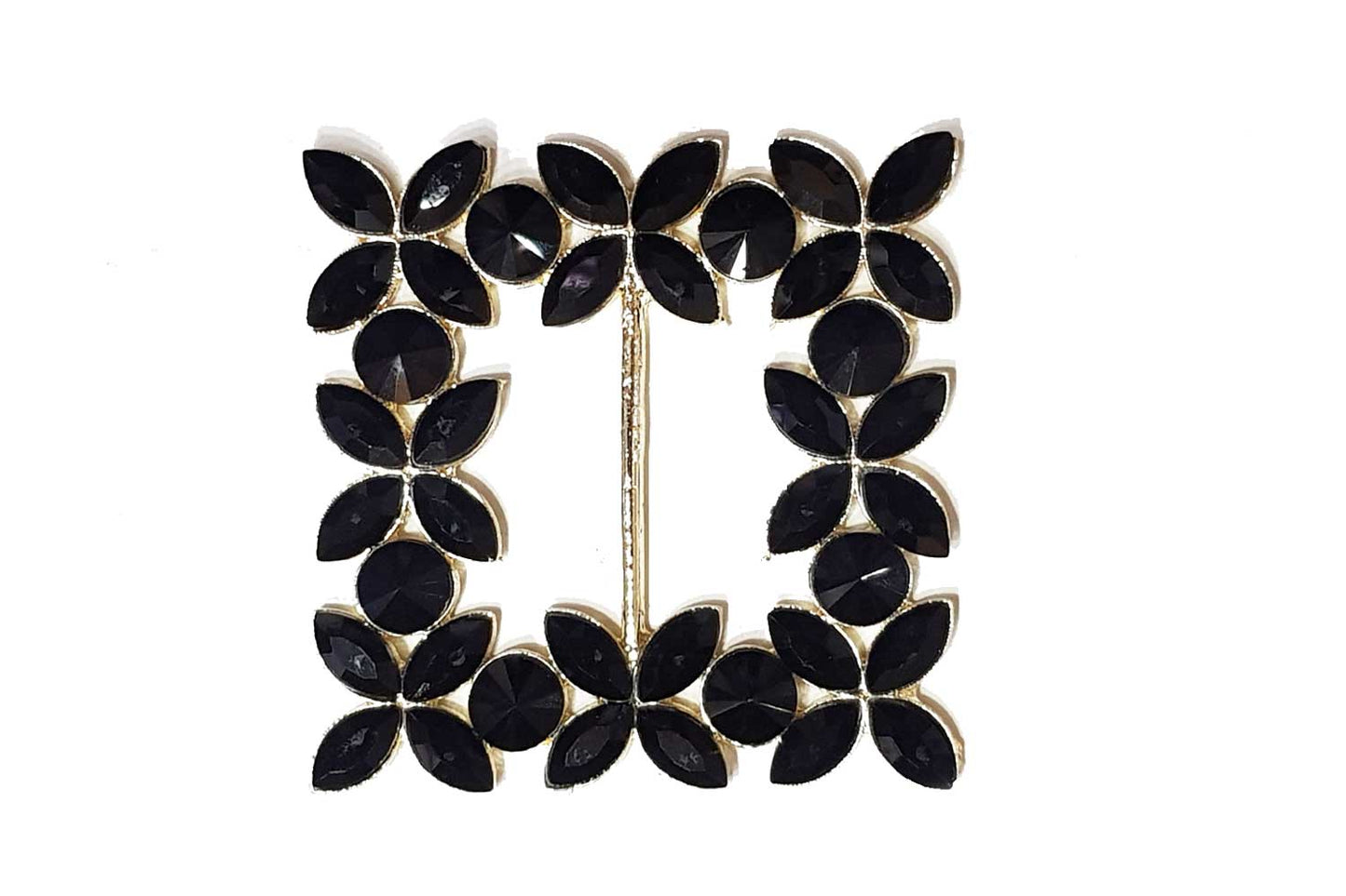 Square Shape Glass Stones work Fancy Metal Buckles