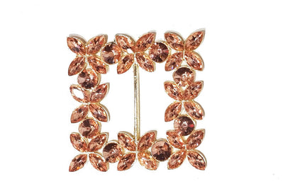 Square Shape Glass Stones work Fancy Metal Buckles