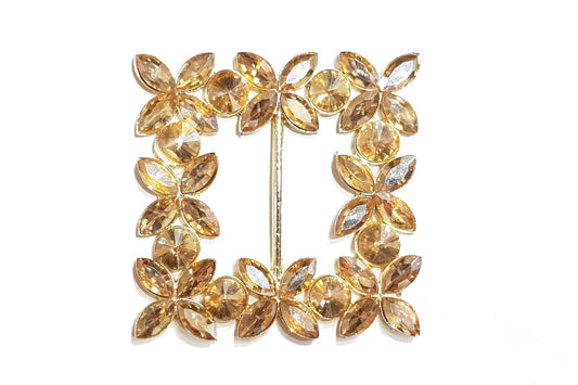 Square Shape Glass Stones work Fancy Metal Buckles