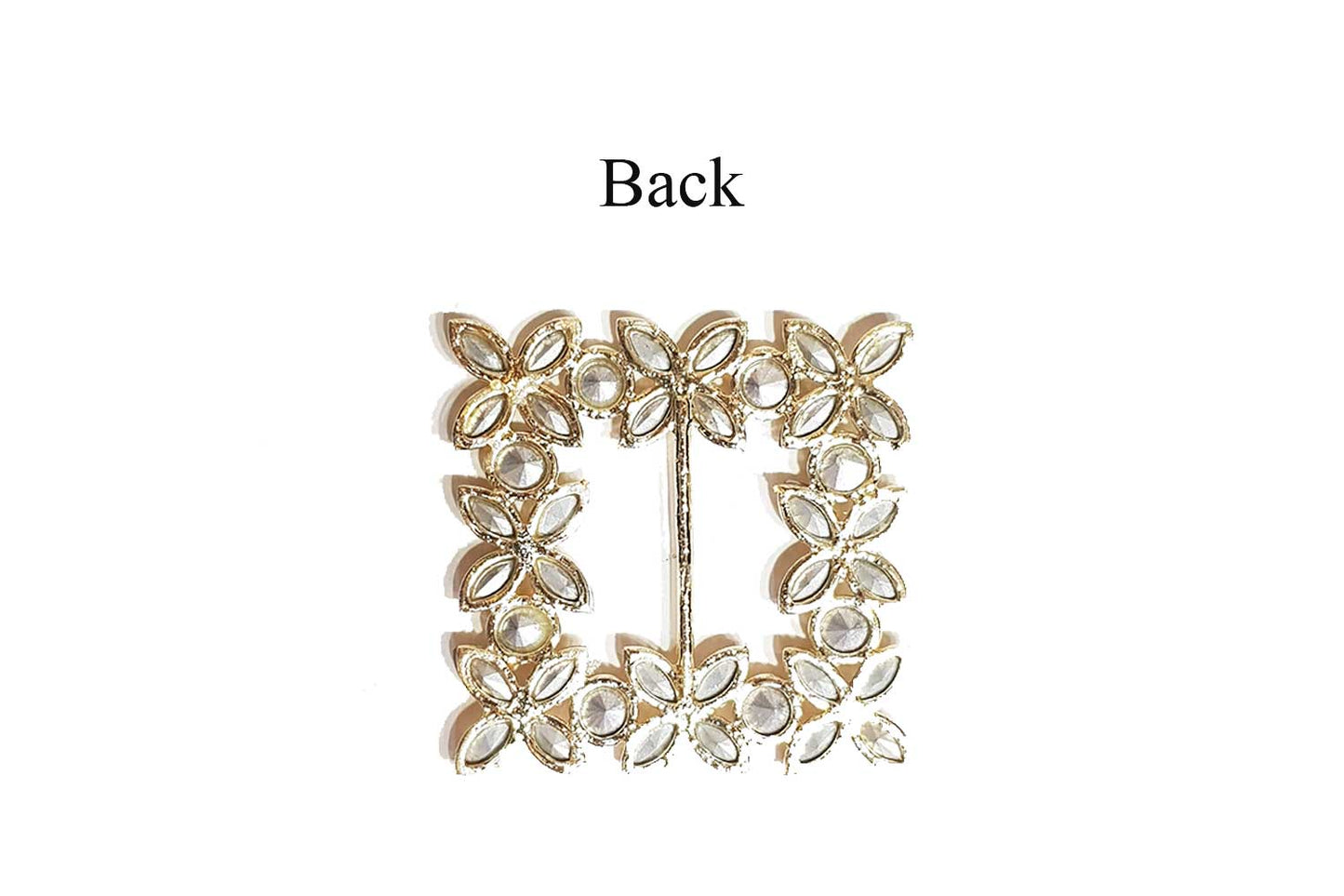 Square Shape Glass Stones work Fancy Metal Buckles